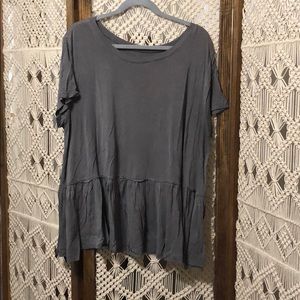 Grey Peplum Tee